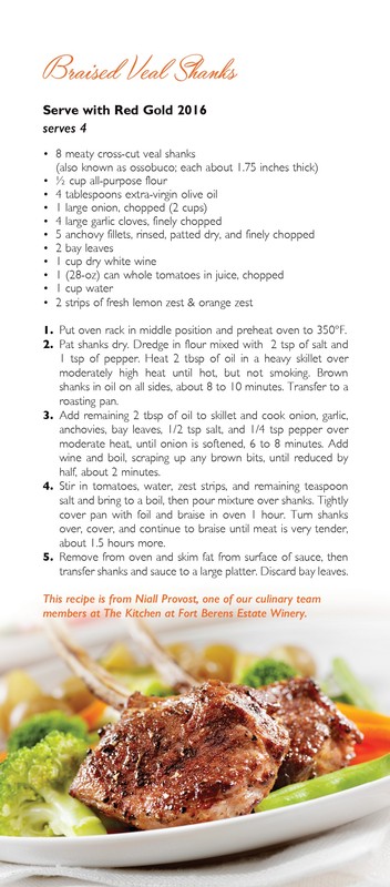Fort Berens Estate Winery - About - Recipes - Beef & Lamb